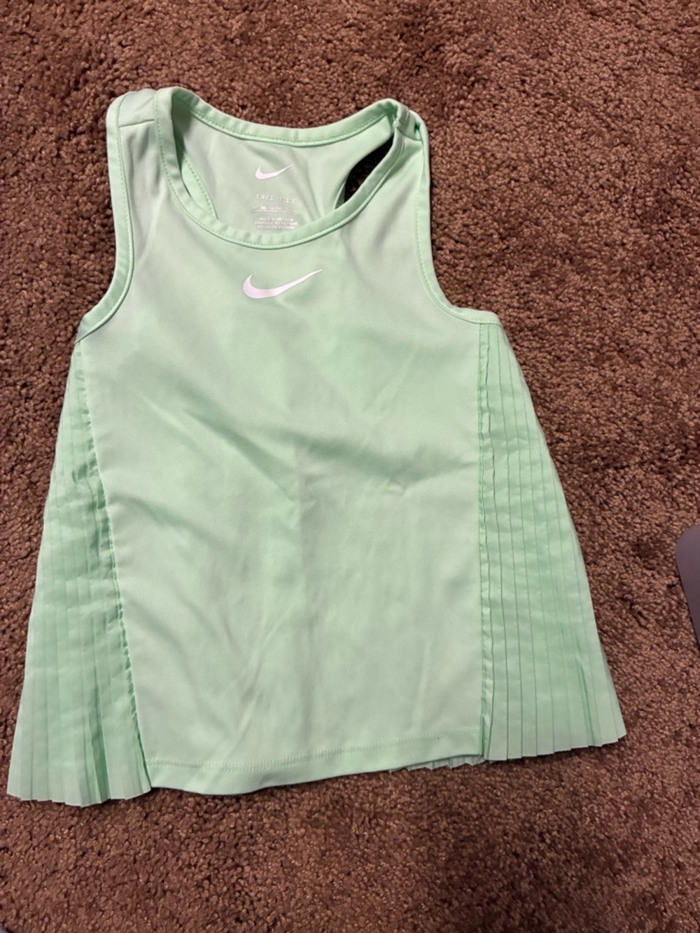 Nike Light Mint Green Pleated Athletic Tank